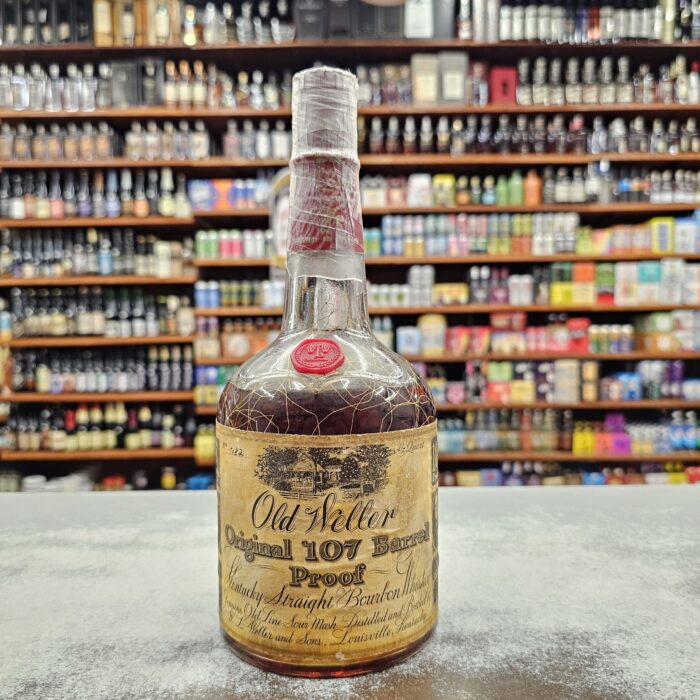 Old Weller Original 7 Years Old 107 Proof Gold Vein 69 Stamped On Glass - Image 1