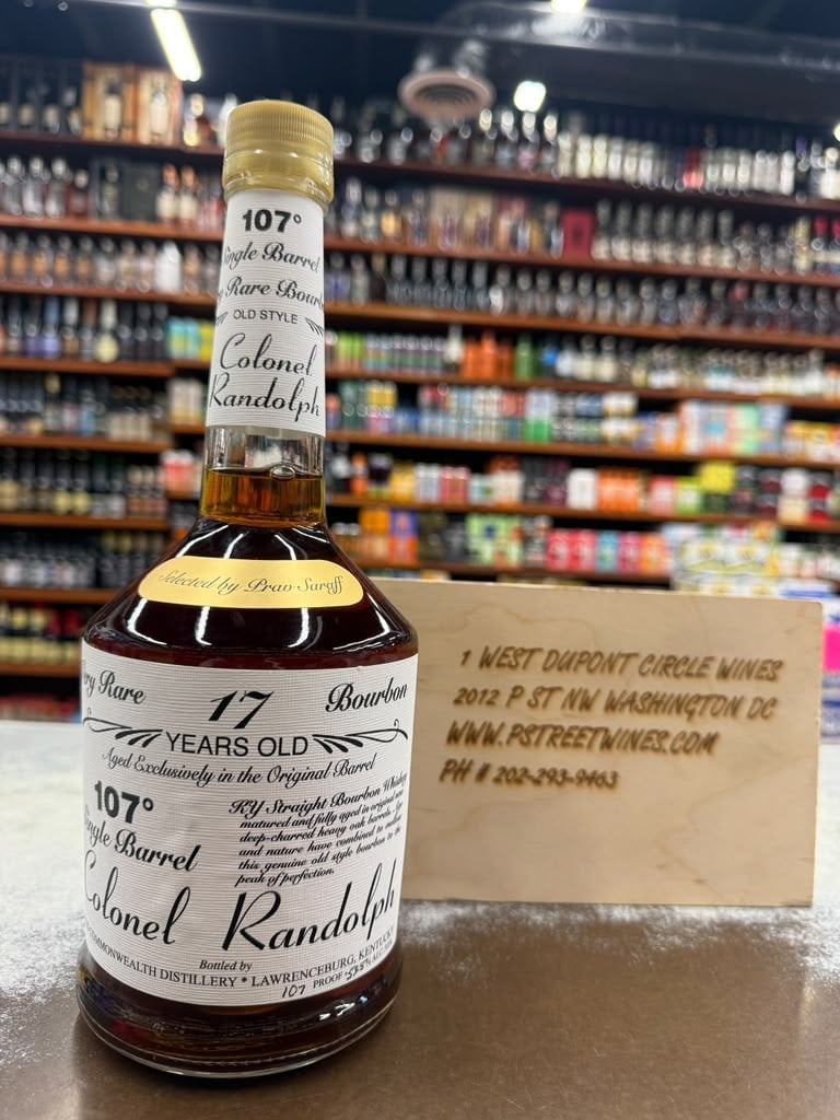 cr 17 pic Old Commonwealth Colonel Randolph 17 Years Old Single Barrel By Prav Saraff 107 Proof - Image 1