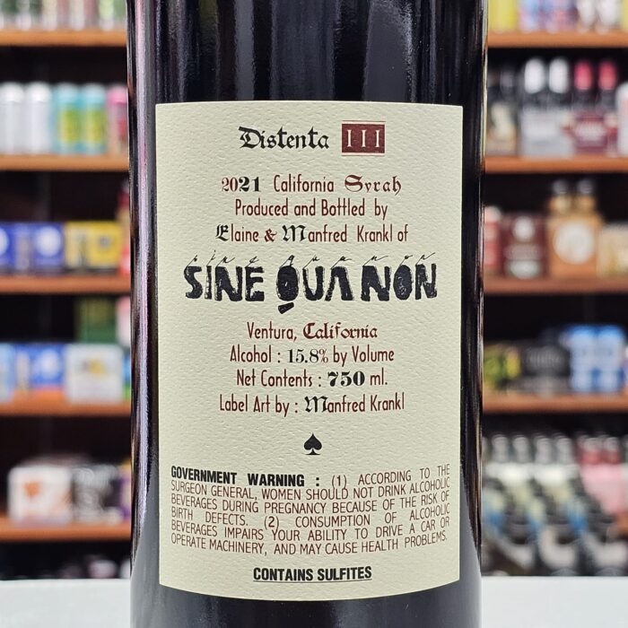 Sine Qua Non Distenta Syrah 2019 - Image 3